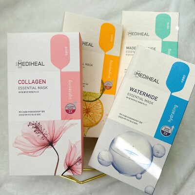 mediheal essential mask (10 Pcs) Collagen, Vita, Watermide, Madecassoside