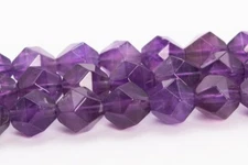 Natural Amethyst Beads Grade AA Star Cut Faceted Loose Beads 5-6/7-8/9-10MM