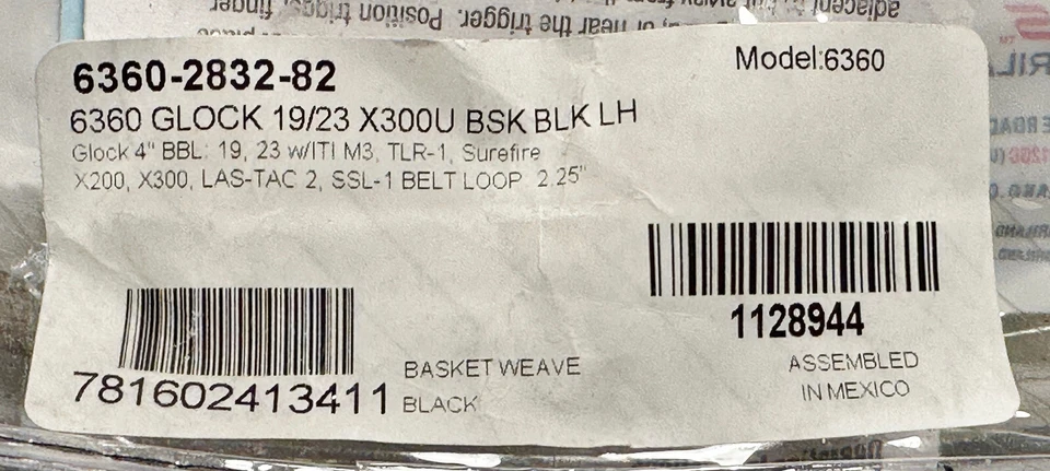 Safariland 6360 ALS/SLS LH Lev-3 Duty Holster GLOCK 19 23 GEN 1-4 + LIGHT - LEFT - Image 2 of 4