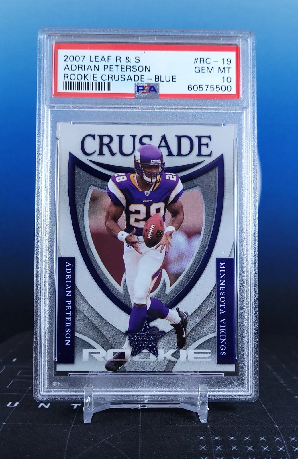 Adrian Peterson Leaf Rookies & Stars Rookie Crusade #RC19 Blue
