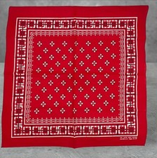 VTG COLORFAST Red Bandana 100 Cotton USA RN 14193 Handkerchief Scarf New   NOS