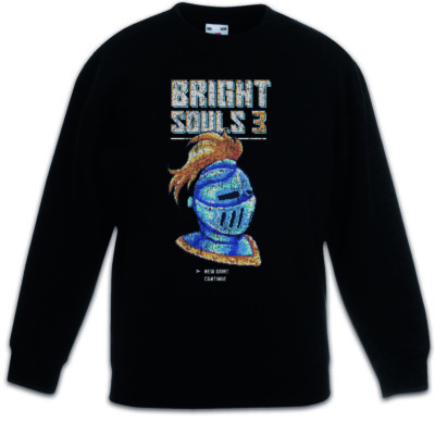 Bright Souls 3 Kinder Pullover Pixel Bit Geek Nerd Gaming Gamer Fun Retro Ritter