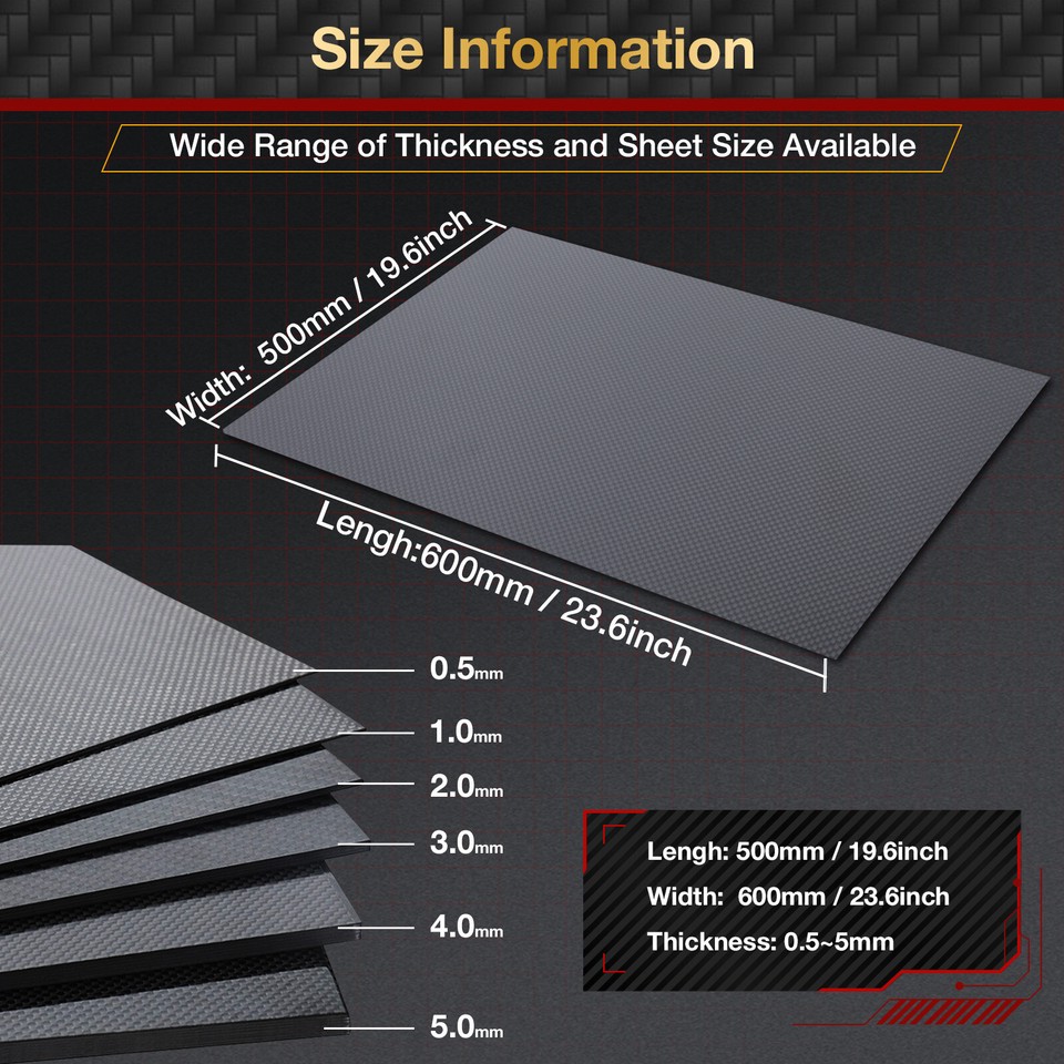 100% 3K Carbon Fiber Sheet Laminate Carbon Fiber Plate Panel 0.5-5MM ...