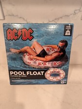 New AC/DC Pool Ring Float Tie Dye White Grey