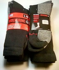 Wolverine Cotton Comfort Steel Toe Crew Sock, Large, Black, 4 pairs