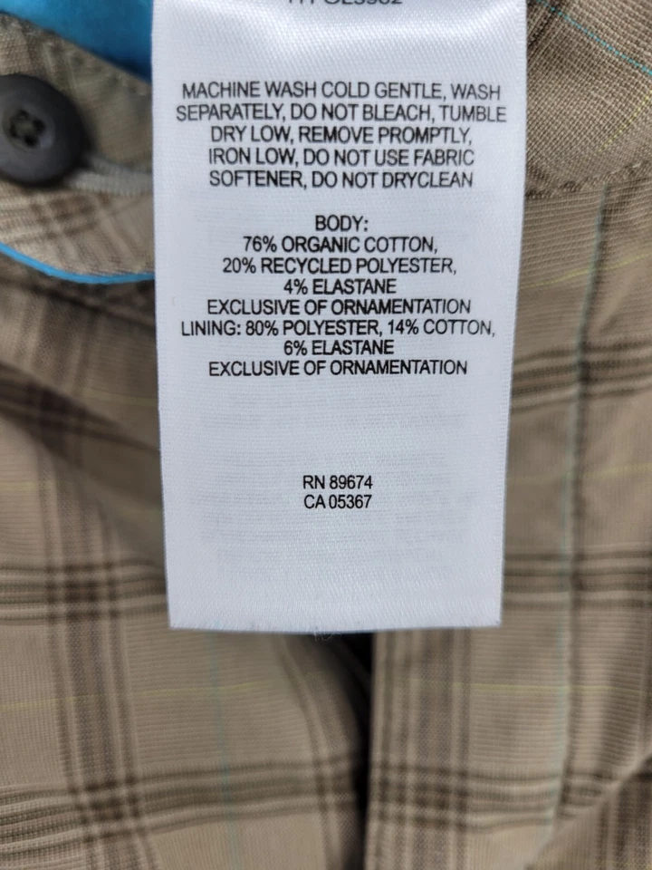 Falda Mountain Hardwear para mujer 6 marrón a cuadros elástica algodón orgánico al aire libre Foto 4 de 4