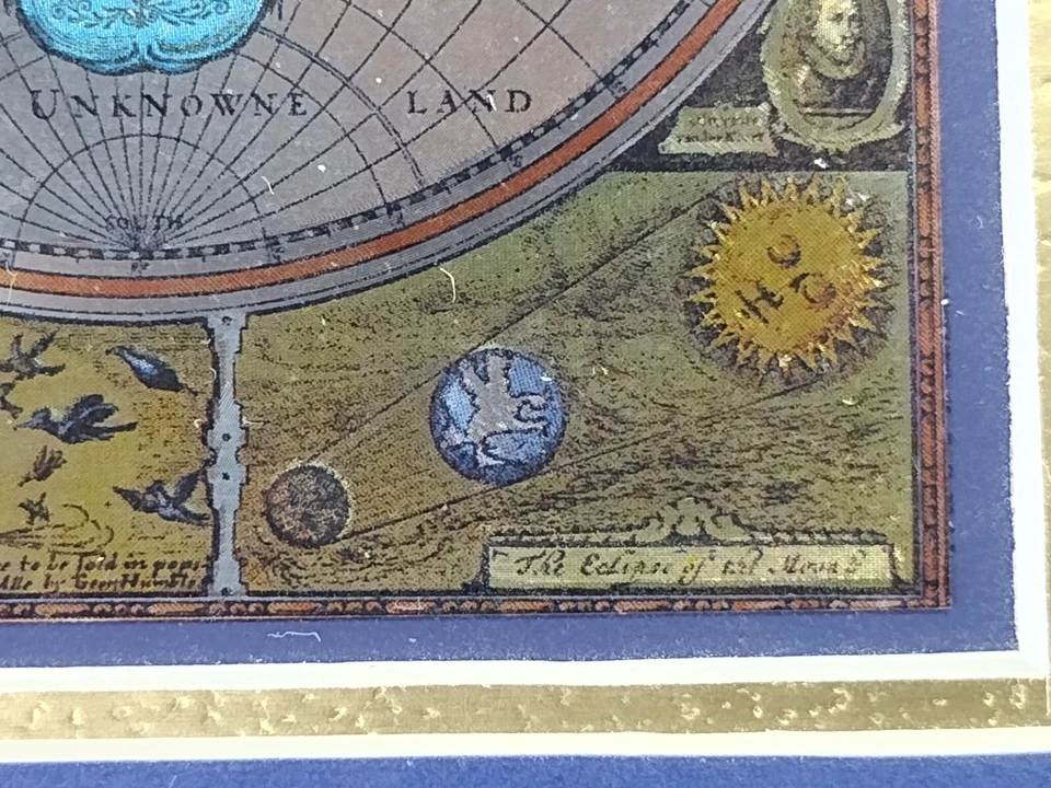 “A New And Accvrat Map Of The World” Framed Reproduction Wall Art Color Foil - Image 4 of 4