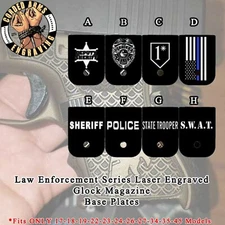 Police Sheriff Magazine Base Floor Plate Laser Engraved for Glock17 19 23 Gen1-5