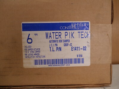 6'' AUTOMATIC VENT DAMPENER JOHNSON CONTROLS WATER PIK TECH E1411-02 T.L.PIN NEW