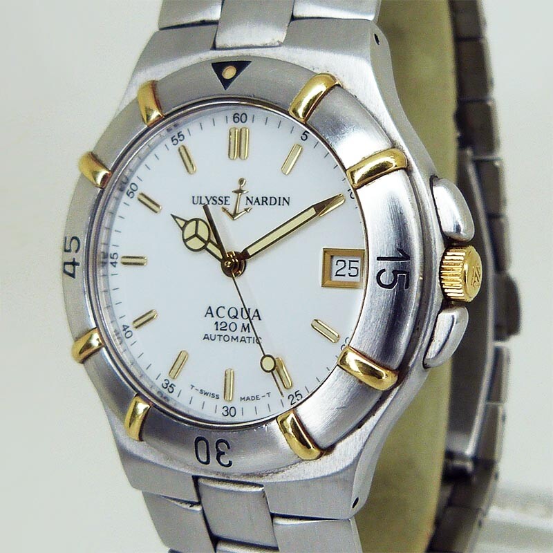 Ulysse Nardin Aqua 120m 134-26 Automatic SS White Dial 37mm Used
