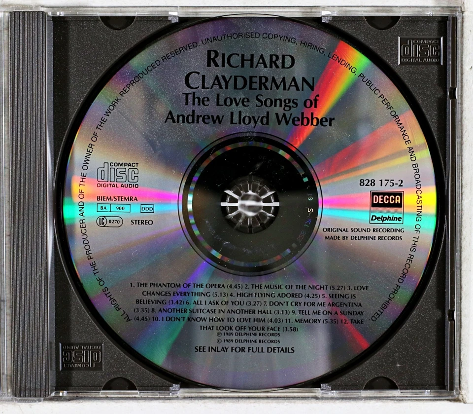 Richard Clayderman - The Love Songs Of Andrew Lloy... (CD 1989) - Image 2 of 3