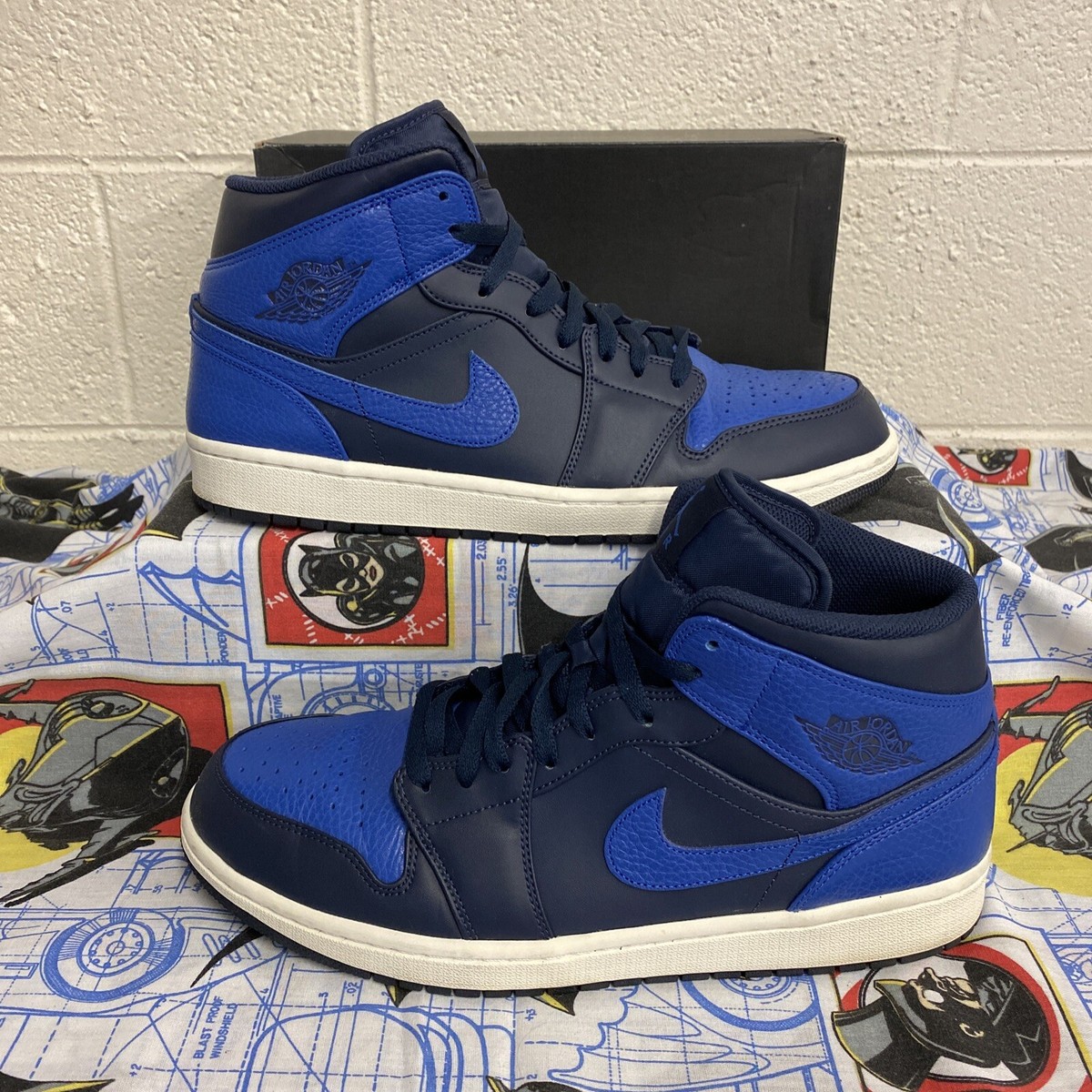 Jordan 1 Retro Mid Obsidian Royal 2018 (554724-412) Size 12  display picture 3