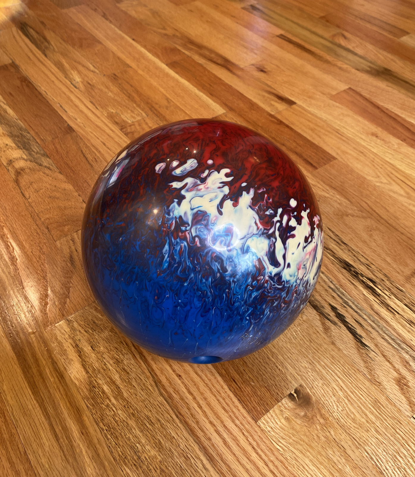 Vintage Ebonite Spirit Of 76 Red White & Blue Patriotic Bowling Ball