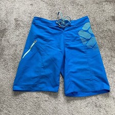 Columbia Omni Shade Shield Water Board Shorts Mens Blue Lace Pocket Swim 32x10