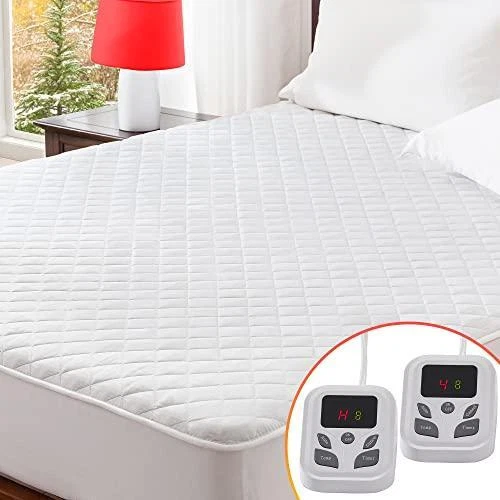 BedLuxury Heated Mattress Pad King Size Electric Quilted Bed Warmer Dual |  eBay