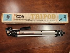 Vintage KMART Focal Camera 55 in Tripod, 3-Way Panhead Adjustable Legs 20-08-43