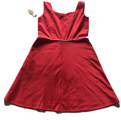 Dress barn Sleeveless Red Dress 12P Embroidered | eBay