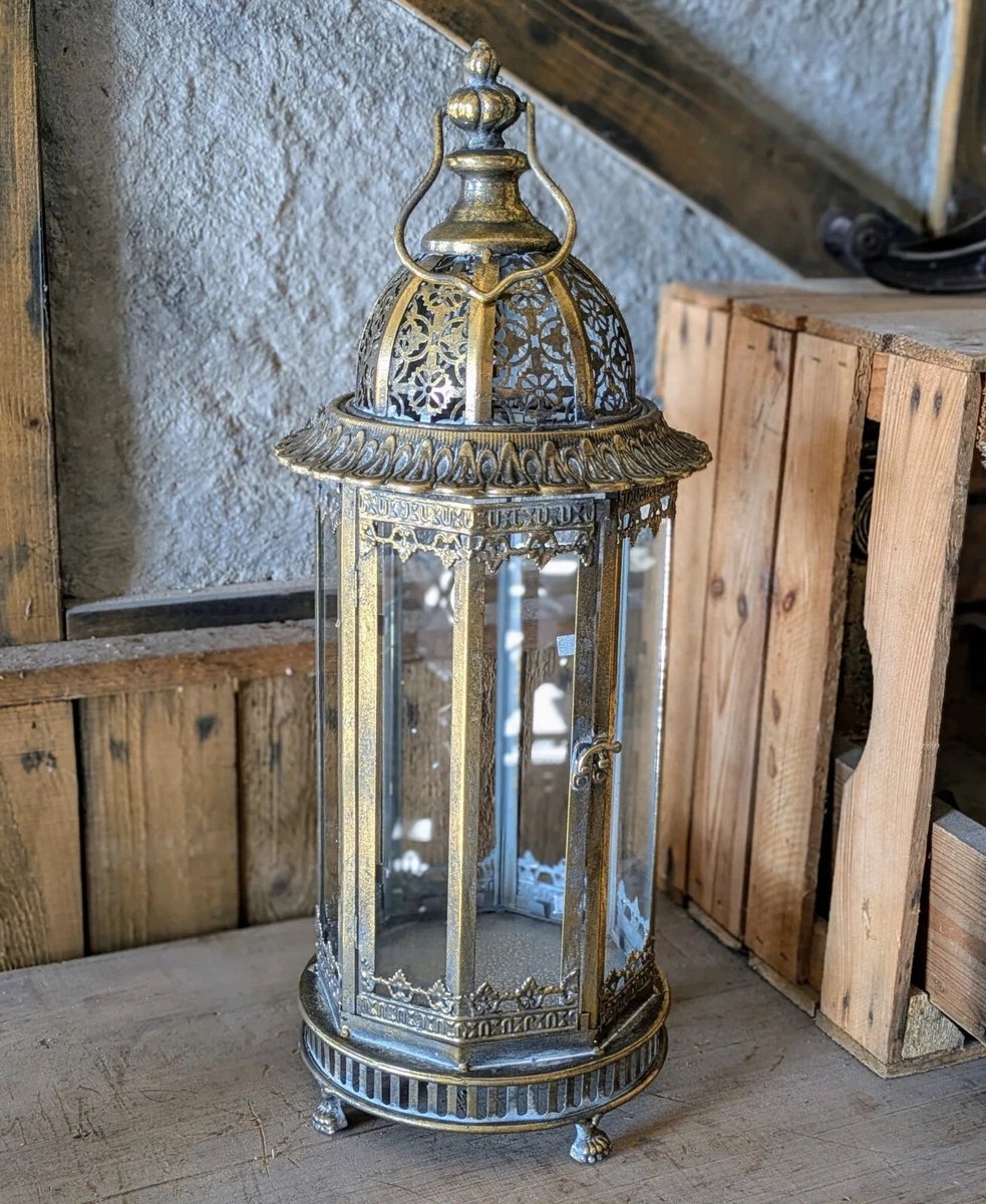 Grande Lanterne En Fer Forgé XXème – Style Art – Lourde Et Authentique