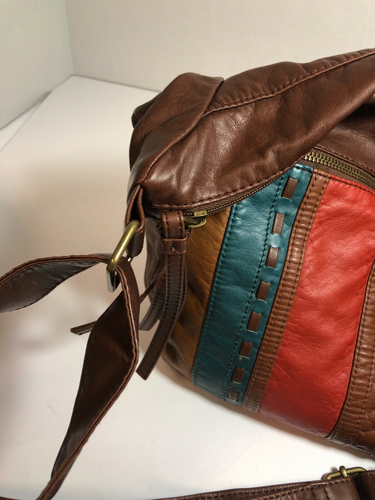 FAUX LEATHER PATCH WORK 100% POLYURETHAN SHOULDER… - image 10