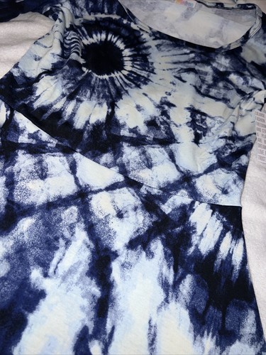 LuLaRoe Ana Einhorn 🦄 blau weiß Batik langes Maxikleid Vintage 8/10 Medium M - Bild 7 von 15