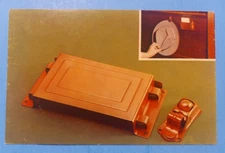 RARE Advertising Postcard ~ Bronze Letter Holder & Hat Holder Set