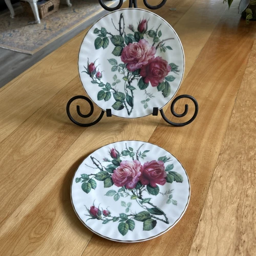 Set of 2 Roy Kirkham English Rose 1992 Plates 8”England Fine Bone China ECU