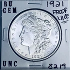 1921 BU GEM MORGAN SILVER DOLLAR UNC MS+++ U.S. MINT RARE COIN 8219