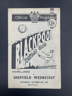 1952/53 BLACKPOOL V SHEFFIELD WEDNESDAY 25 10 1952 DIVISION 1