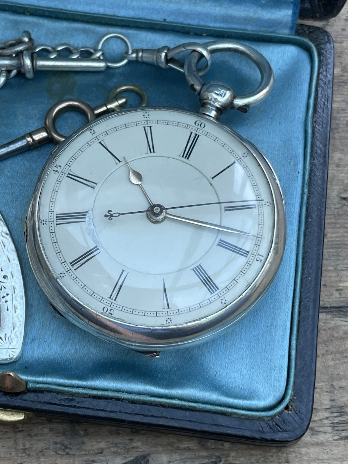 Antique Solid Silver Fusee Stop Seconds Pocket Wa… - image 2