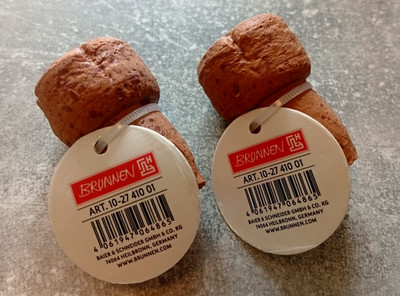 2x BRUNNEN Radiergummi Korkenform Korken Radierer Schule Büro Sammler NEU