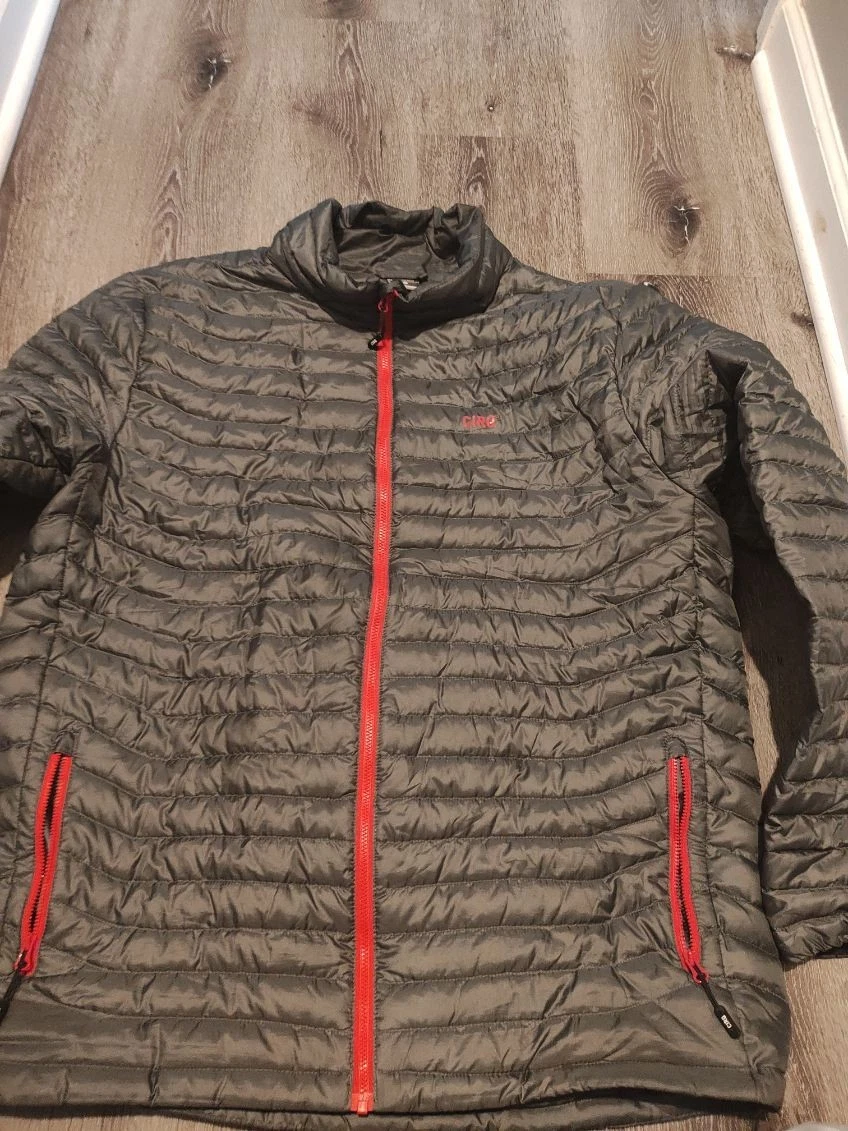 Cirq Mens Insulated Puffer Jacket Gray Size XL Drawstring Bottom