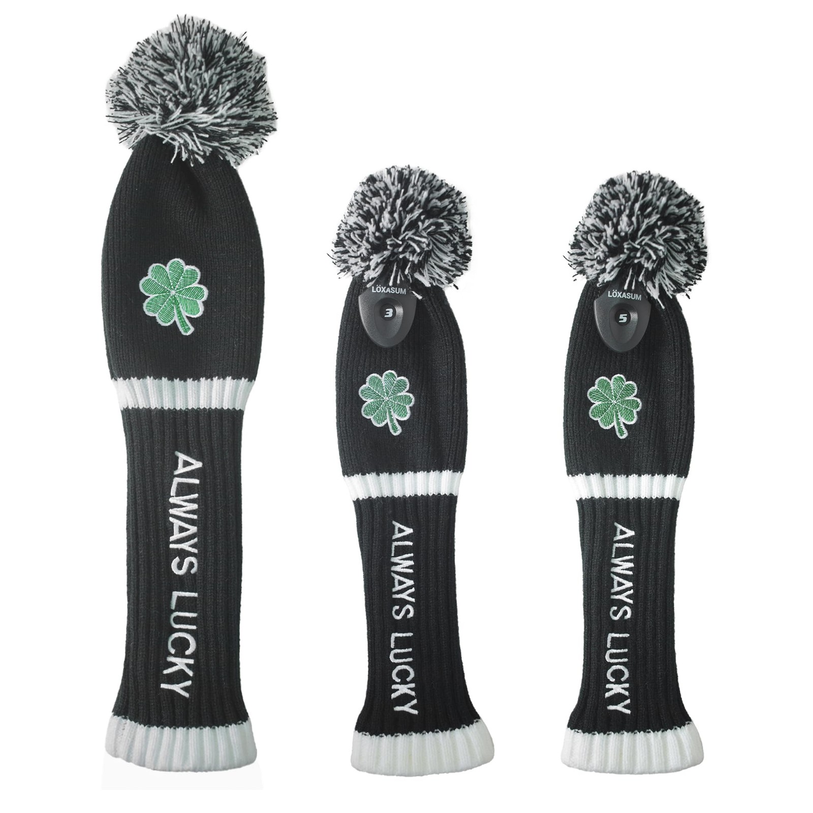 Club Head Covers For Woods And Driver 1 3 5 Set 135 Set, Black