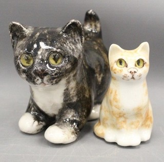 2x Vtg WINSTANLEY CATS Hand Painted Ceramic TABBY & GINGER Kitten Figures G19
