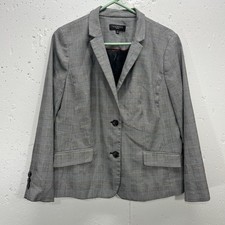 Talbots Womens Size 14P Micro Plaid Aberdeen Houndstooth Blazer