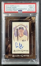 AARON JUDGE PSA 9 2017 TOPPS ALLEN & GINTER #MA-AJ MINI FRAMED ROOKIE 10 AUTO RC