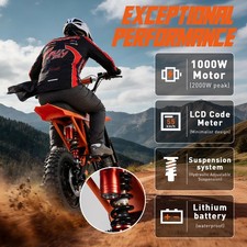 Electric Dirt Bike 2000W Peak Electric Motorcycle 48V 20Ah E-Moutain Bike LCD