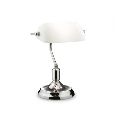 Ideal Lux LAWYER TL1 CHROME Mod. 045047 Table Lamp 1 Light