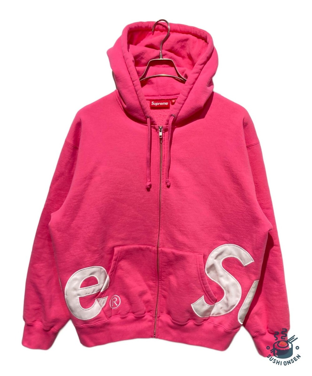 SUPREME Big Logo Zip Up Hooded Sweatshirt Magenta Size: M SUPREME Big Logo Zip Up Hooded Sweatshirt Magenta Size: M