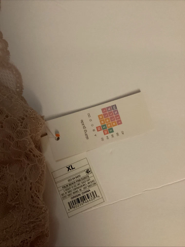 Gilligan O'Malley Racerback Bra Bralette Size XL Lace - No Padding Wireless PINK - Image 3 of 4