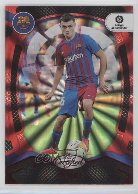2021-22 Panini Chronicles Base La Liga Certified Red Lasers Pedri #155 2qw