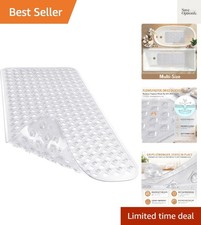 Bathtub Mat Non Slip, 35"X16" Shower Mat with Strong Suction Cups  Drain Hol...