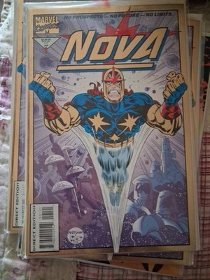 Marvel Comics Nova #1 comic book January 1994 art by Marlin ''Mark'' Manalo.