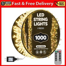 1000 LED Christmas Lights Warm-White 400Ft String Lights Outdoor, with 8 Modes
