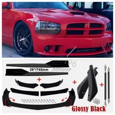 For Dodge Charger 2006-2014 Front Bumper Lip Spoiler Side Skirts Kitsstrut Rods