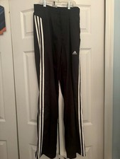 Adidas Black 3 Stripe Pants, Unisex, Small, Elastic Waist