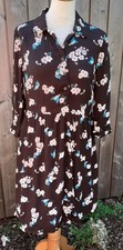 Cath Kidston Brown Floral 3/4 Sleeve Dress Size 8 Charity Sale