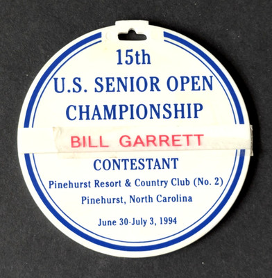 vtg USGA golf bag tag - 1994 U.S. SENIOR OPEN - Pinehurst CC No. 2 - Contestant