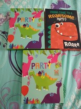 Invitaciones a fiesta infantil - 3 packs de 8 con sobres - dinosaurios - nuevo