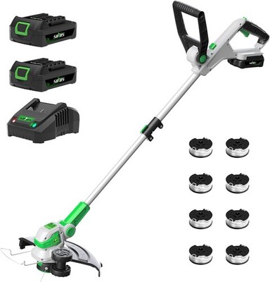 Weed Wacker 12 Inch String Trimmer Cordless 20v Electric Weed Wacker, 2 Pcs 2.0A