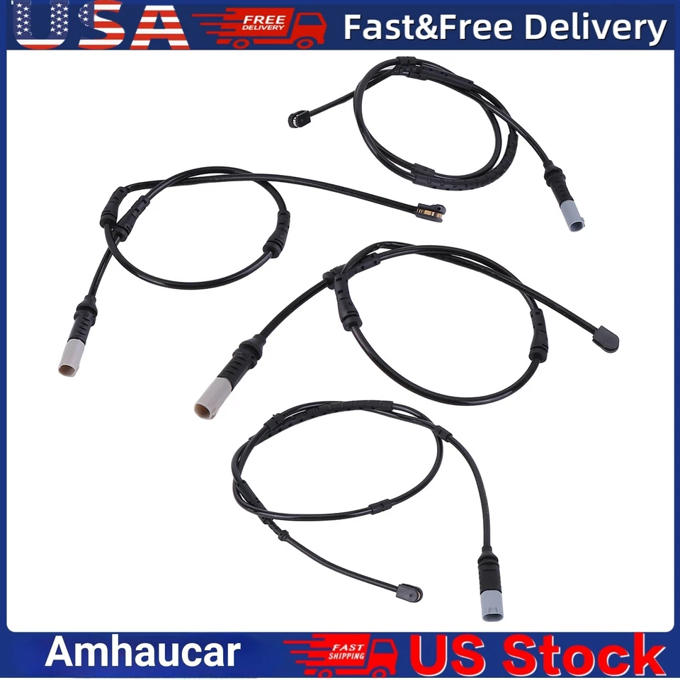 4x Sensores de desgaste de pastillas de freno delanteras traseras para 328i xDrive 330i 320i 335i M4 Foto 3 de 4